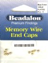 10 3mm Beadalon Round Gold Plate Memory Wire Caps